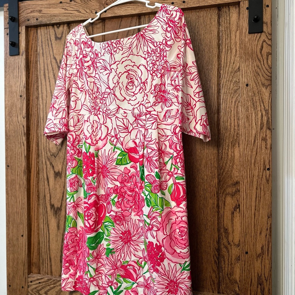 Lilly Pulitzer Pink and Green Floral Mini Dress